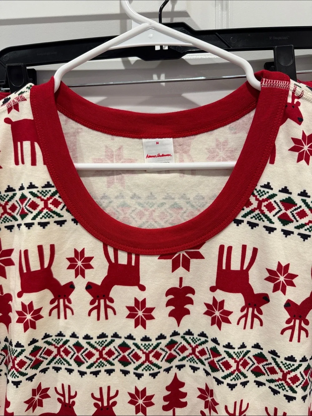 Hanna Andersson Women’s Adult Holiday Pajama Set Top & Pants Deer Dear Medium